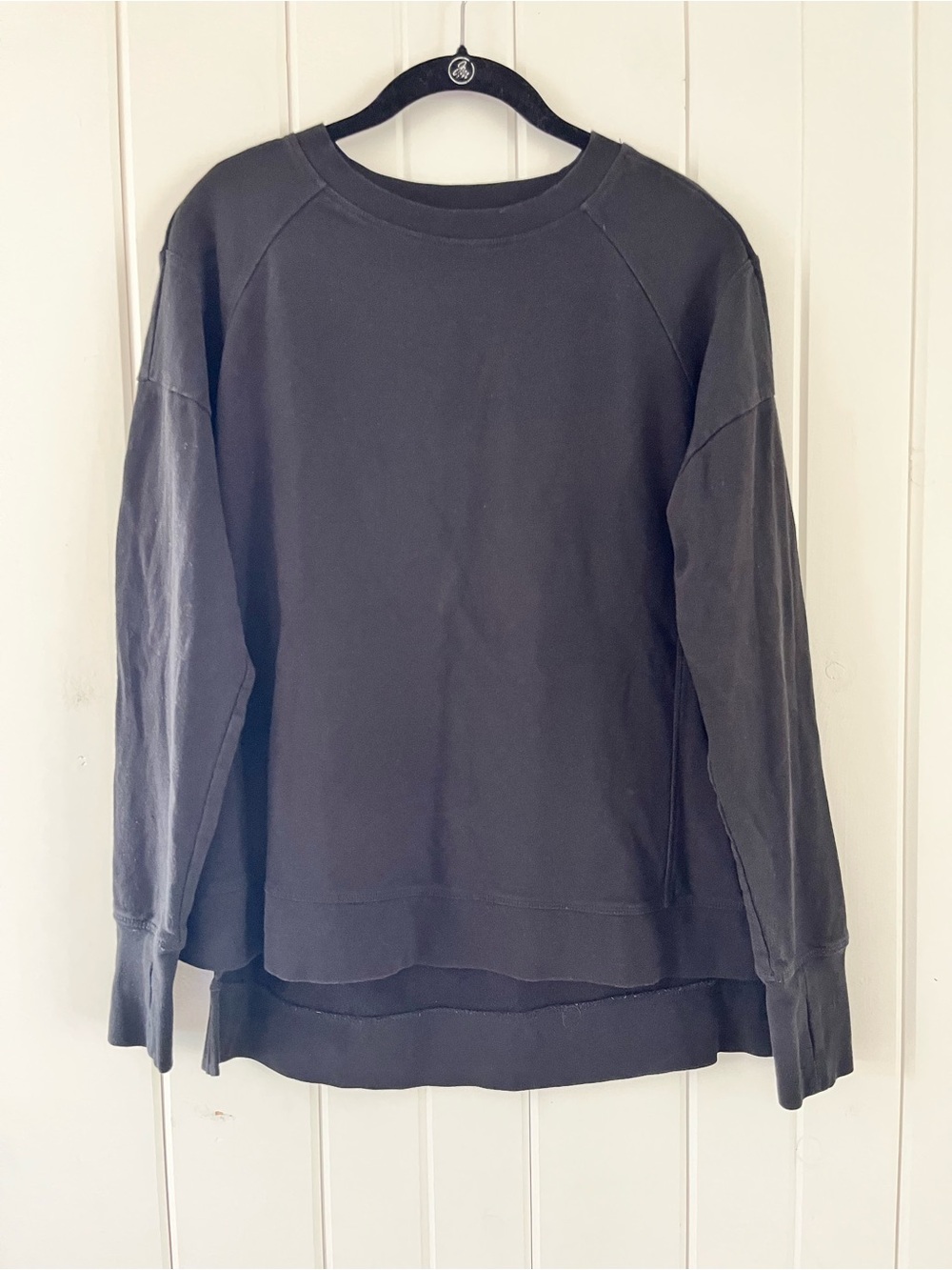 Sweaty Betty Oversized Black Long Sleeve Pullover Sweatshirt, Sz S (23”)